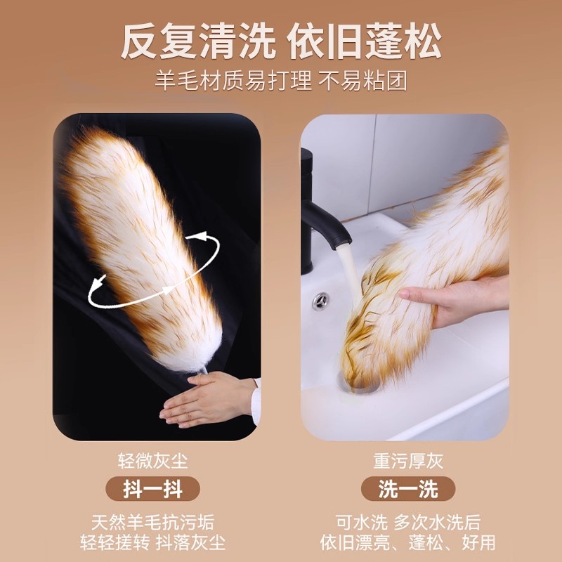 羊毛静电除尘鸡毛掸子打扫灰尘家用清理卫生天花板大扫除伸缩2940高清大图