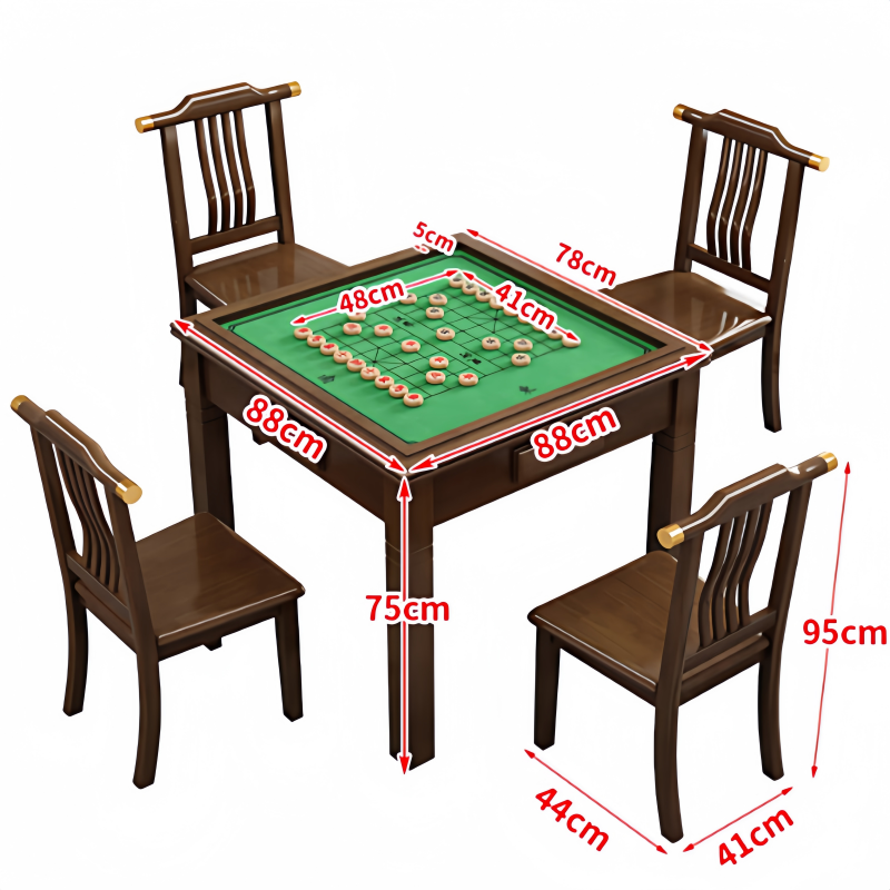 豫龙都 棋牌桌 一桌四椅 套高清大图