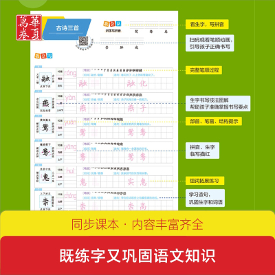 华夏万卷小学生同步写字课三年级下册部编人教版正楷字帖练字小学语文3年级下写字课课练专项训练练字帖练习册默写天天练