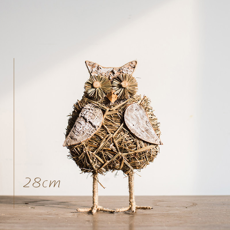 家柏饰(CORATED)森林气氛摆件欧式美式白桦手工艺品圣诞装饰陈列桌面地面 猫头鹰