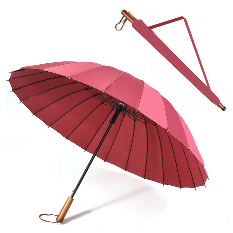 步宽 直杆自动长柄商务雨伞24骨 BY-3642/把高清大图