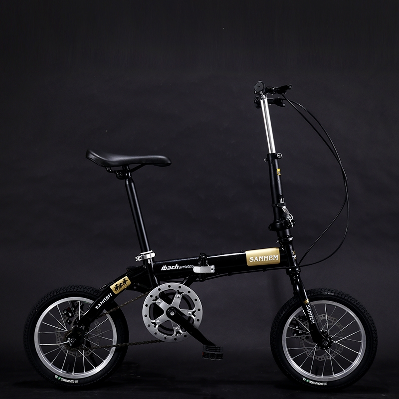 14寸折叠迷你超轻便携成人儿童学生男女款小轮变速碟刹自行车