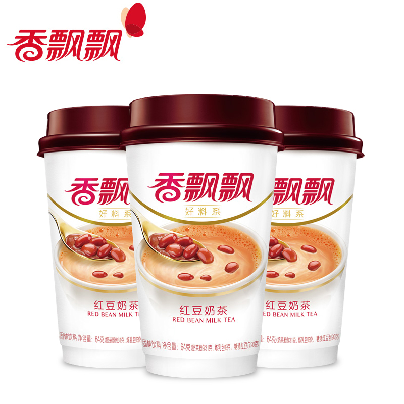 红豆奶茶30杯 香飘飘奶茶红豆奶茶整箱30杯装红豆奶茶下午茶冲饮品代餐奶茶