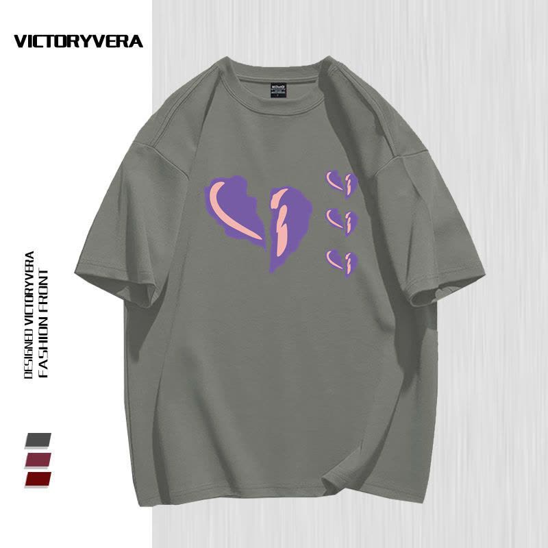 VICTORYVERA短袖t恤女2022夏季新款港风宽松休闲bf闺蜜装印花上衣图片