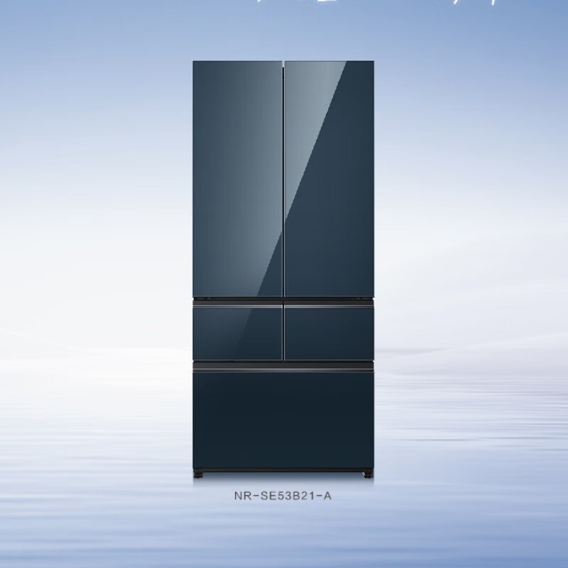 松下 NR-SE53B21-A 天幕蓝法式多门冰箱 518升家用 臻全嵌 高湿度保鲜 银离子除菌 -3°C微冻