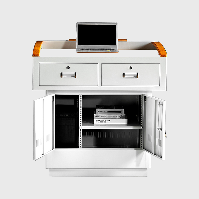 峰汇园学校多媒体讲台钢制讲台演讲台中控讲台办公桌操作台1000*700*1000mm(钢面款)[不含显示屏]高清大图