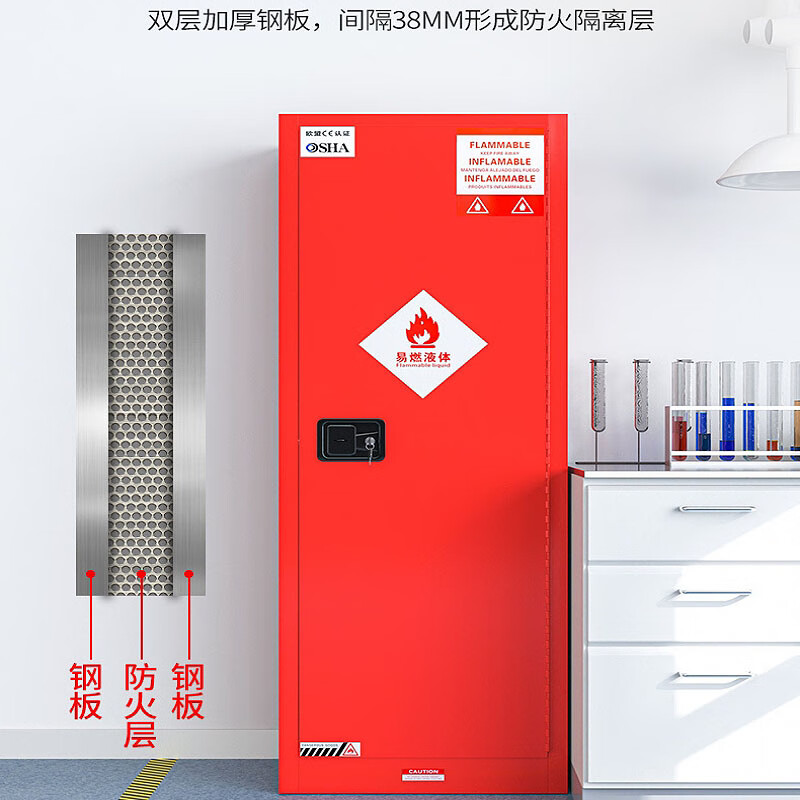 锦北防爆柜化学品存放柜实验柜危险品强酸强碱储存柜安全柜 30加仑高清大图