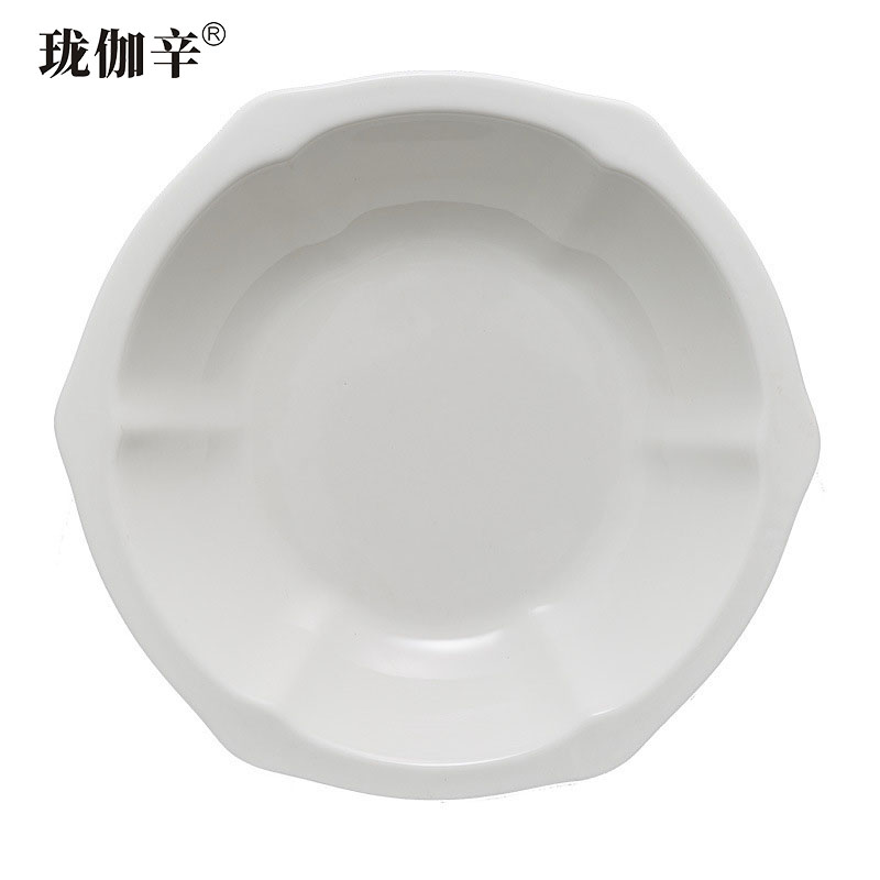 珑伽辛 白色陶瓷雪花碗 10英寸/个高清大图