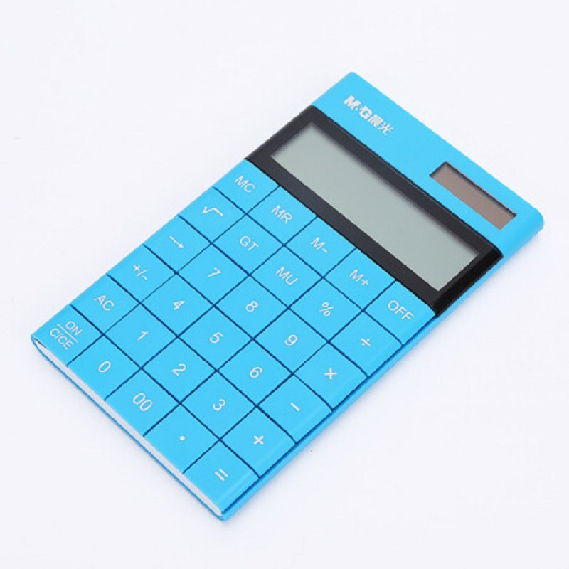[精选]晨光(M&G)ADG98719 时尚蓝色无缝按键平板式计算器 双电源