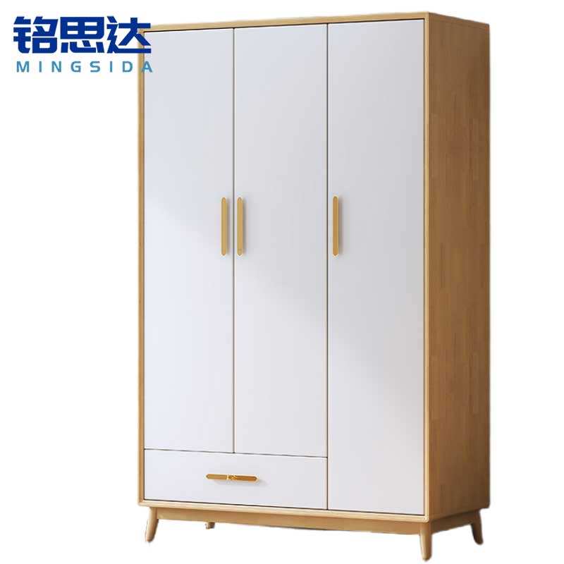 铭思达实木衣柜三门一抽个高清大图