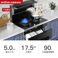 entive/亿田 N01X集成灶 消毒烘干柜17.5超强吸力环保灶烟家用一体灶套装