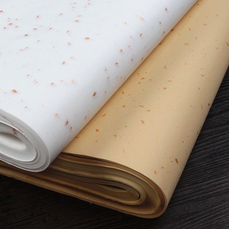 安徽四尺六尺仿古洒金宣纸半生半熟宣纸毛笔书法作品纸