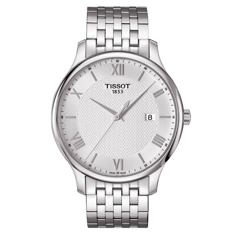 天梭(TISSOT) 俊雅系列男士时尚休闲手表 瑞士品牌商务石英表男 钢表带银色 T063.610.11.038.00