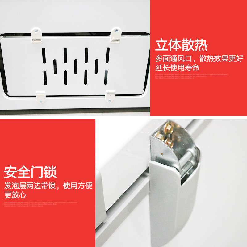 lecon/乐创洋博 898升卧式冷柜 单温双门小冰柜冷冻柜冷藏柜商用家用冰柜 中小商场专用 低能耗