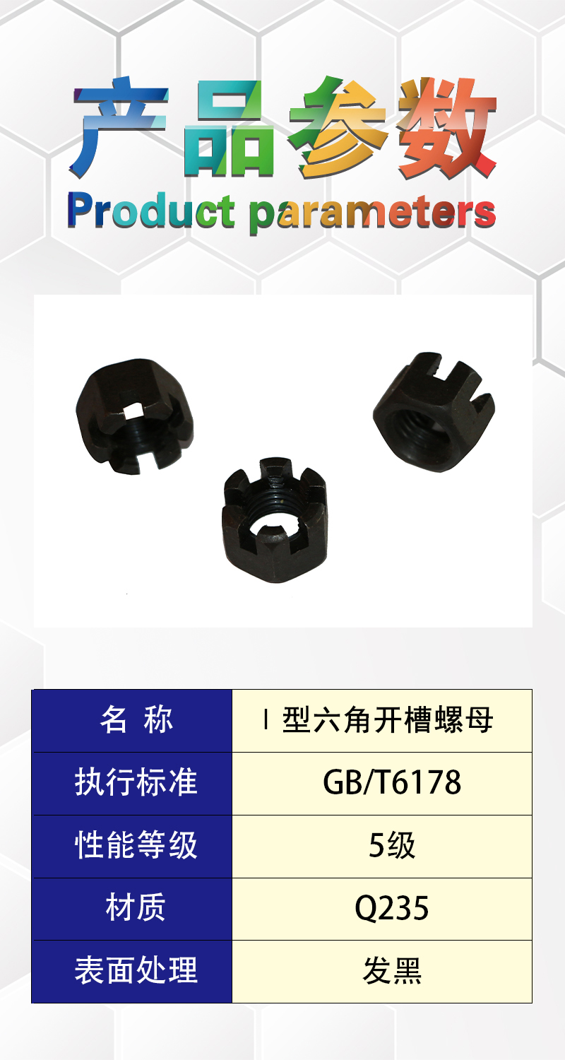 昕星 I型六角开槽螺母 M16高清大图