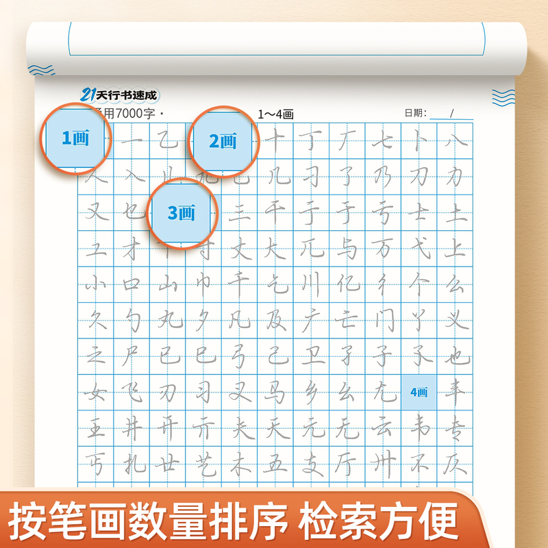 [14本]行书21天速成全册+硬笔行书国学经典7本 [正版]21天行书速成练字帖成人行楷专项训练字帖大学生入门控笔笔画笔高清大图