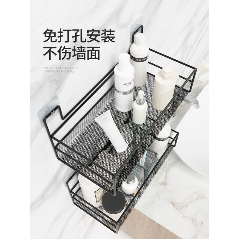 免打孔卫生间置物架浴室洗澡洗手间厕所收纳架洗漱台墙上用品大全图片