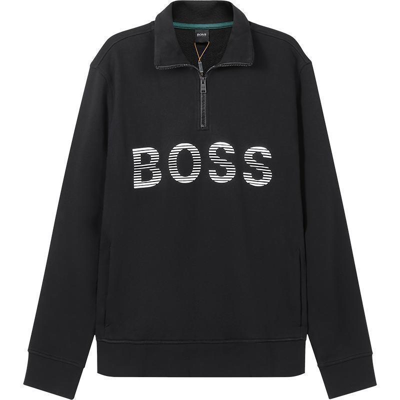 雨果博斯hugoboss男士棉质半拉链长袖卫衣运动衫50472242