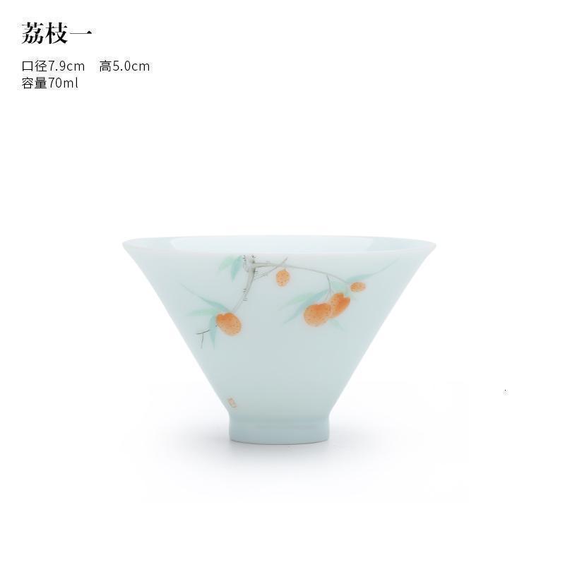 美帮汇景德镇斗彩荷花兰花茶具单杯家用手绘功夫茶杯品茗杯主人杯高清大图