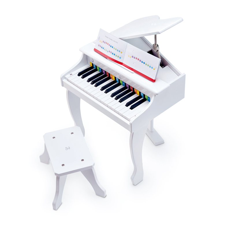 Hape30键电钢琴优雅白年龄段3-6岁儿童宝宝早教益智玩具启蒙早旋律音乐玩具木制玩具男孩女孩玩具