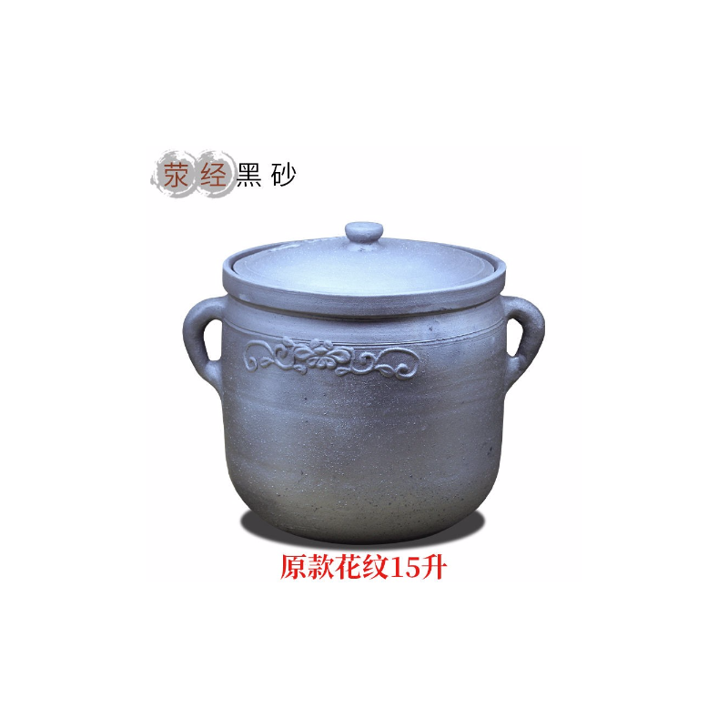 荥经砂锅煲汤锅砂锅炖锅煮汤锅陶瓷锅孕妇锅汤锅熬汤锅荥经土砂锅|25L无花炖罐