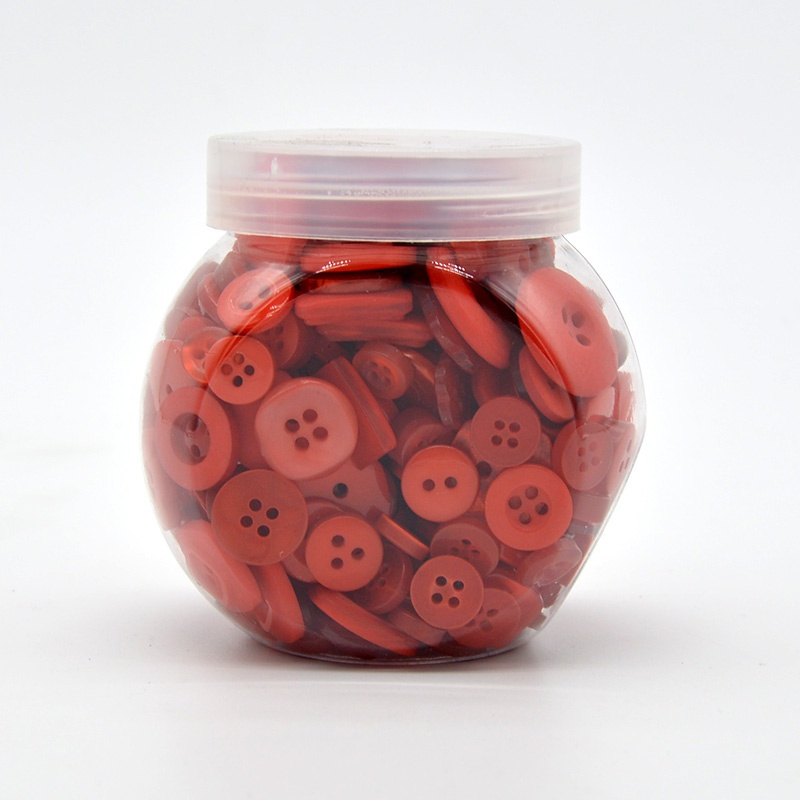 混装彩色纽扣diy手工制作玩具瓶装扣子红色250颗左右