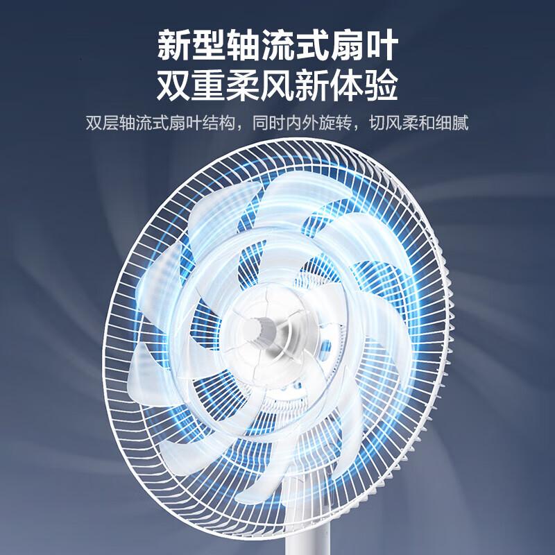 苏泊尔落地扇家用智能电风扇立式节能安静低噪卧室宿舍台式大风量摇头电扇抗菌扇叶旋钮款FP-092A-30高清大图