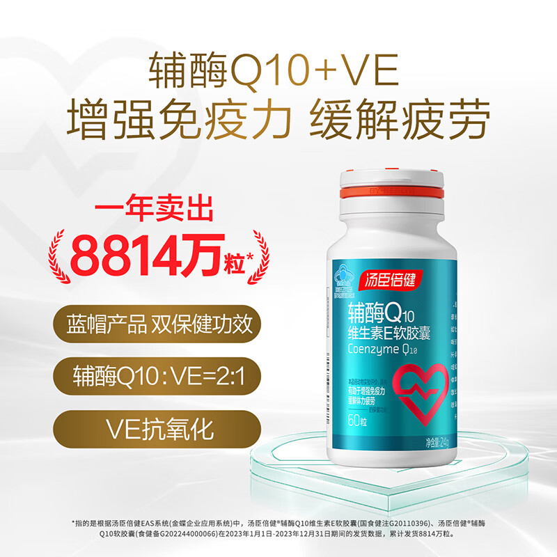 汤臣倍健辅酶Q10维生素E软胶囊彩盒装(60粒) 10000573