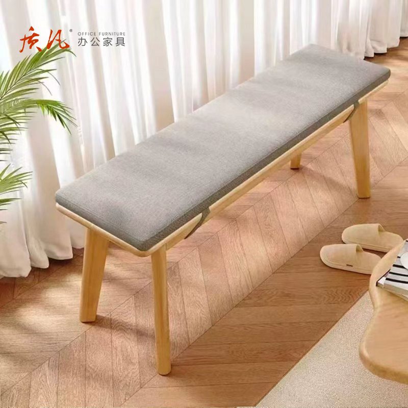苏宁 质凡 北欧全实木长条带软包实木凳 140*30*45cm颜色备注高清大图