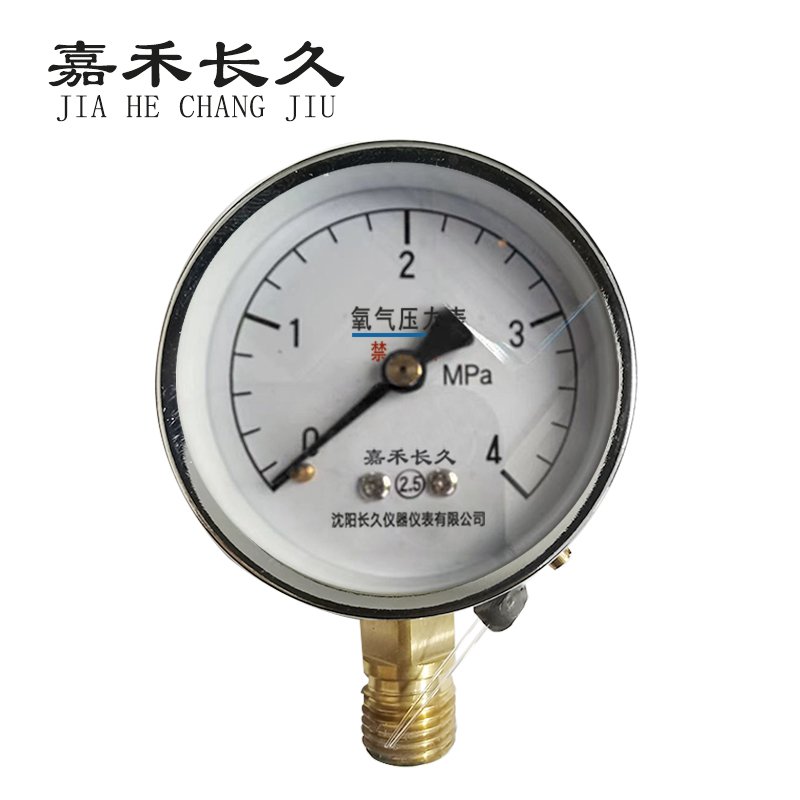 嘉禾长久+氧气压力表检测定制型+YO60+块 0-4Mpa