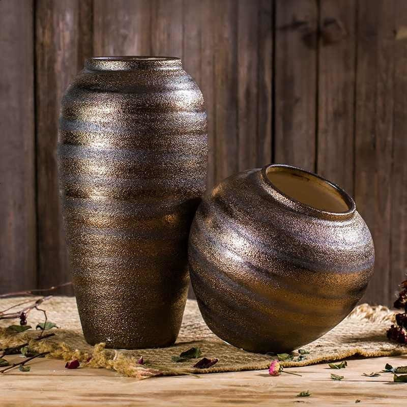 台面陶瓷陶罐陶瓷花瓶装饰欧式花器水培陶瓷器手工复古青花瓷玄关花瓶