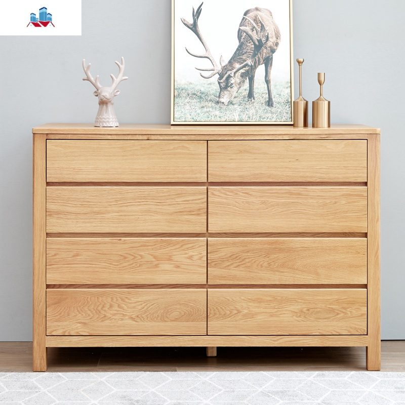 全实木斗柜北欧橡木多功能斗橱现代简约卧室储物收纳柜子泰空仓