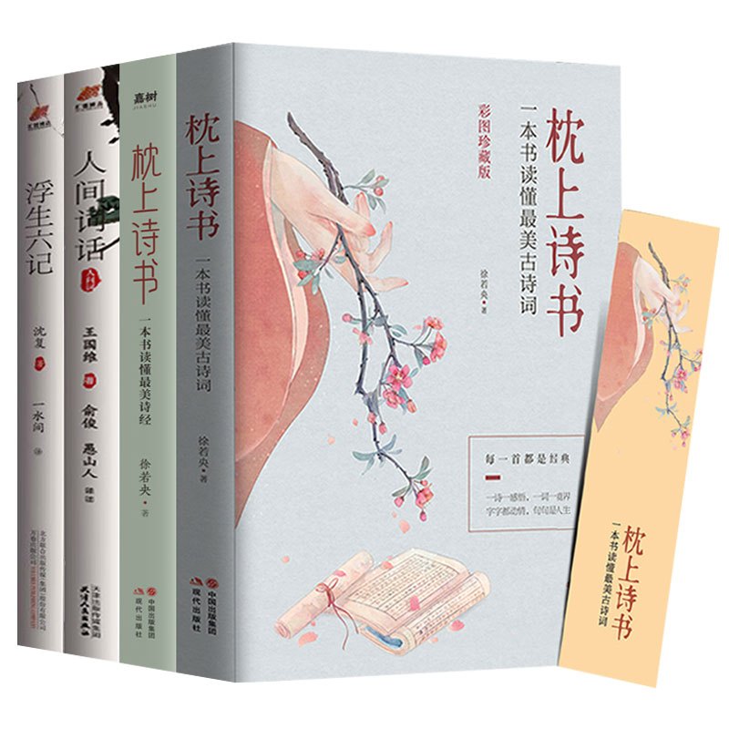 正版 中国古诗词全4册 人间词话 浮生六记 枕上诗书一本书读懂最美古诗词。最美诗经 中国诗词大会国学经典书籍诗经