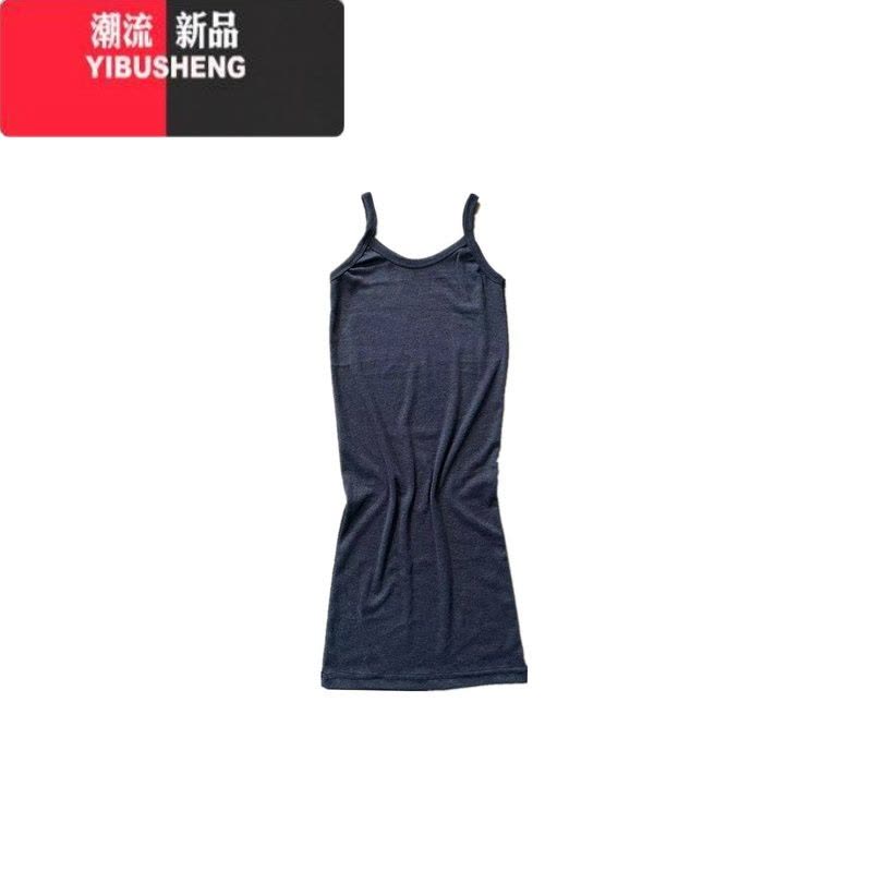 YIBUSHENG欧美露肩露背吊带裙开衩性感打底包臀裙显瘦修身连衣裙家居睡衣棉图片