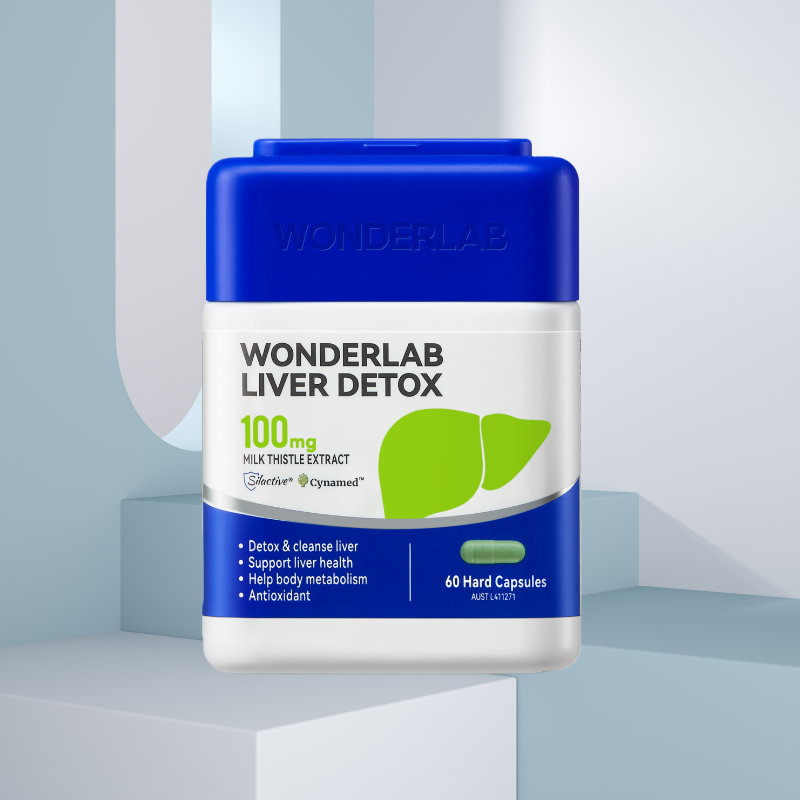 WonderLab万益蓝奶蓟草护肝胶囊60粒水飞蓟养胃胶囊熬夜应酬成人男女原装进口膳食营养补充剂营养丰富科学配比高清大图