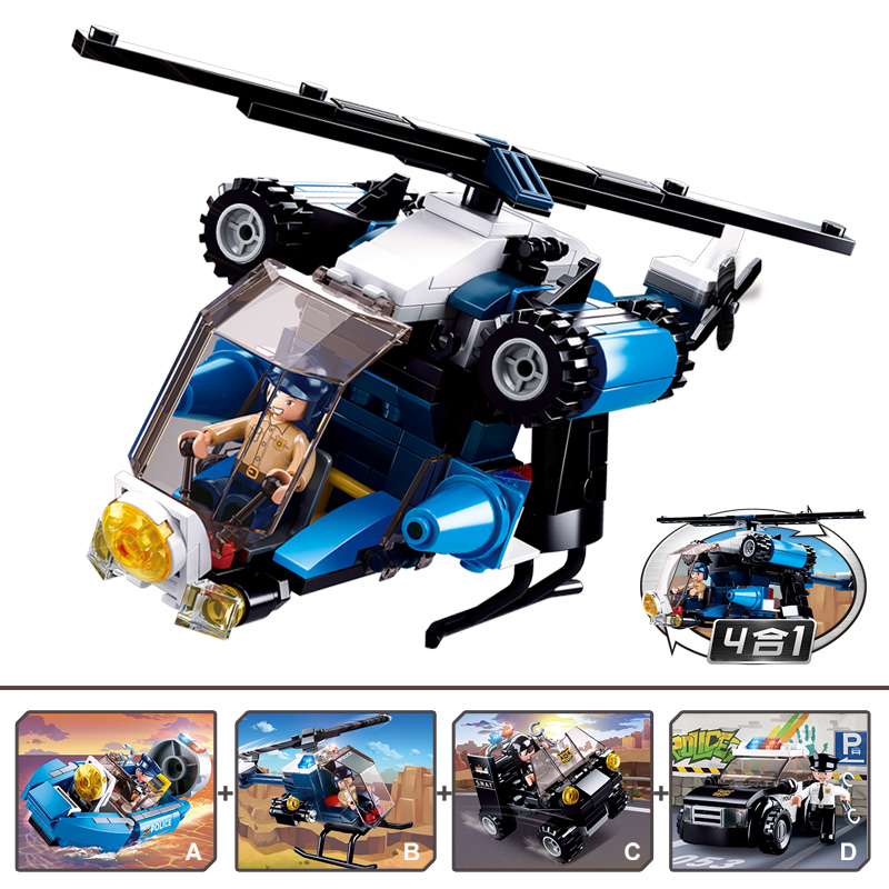 兼容乐高警察局3城市警察特警指挥车拼装积木儿童玩具6-10岁 全警出击