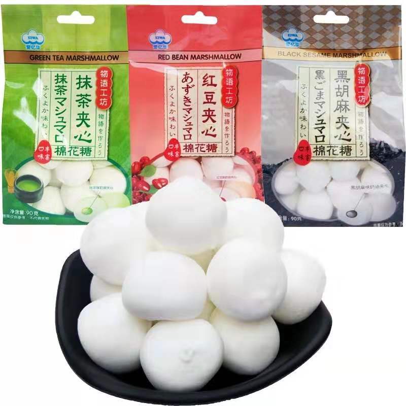 [苏宁超市]爱亿华 抹茶夹心棉花糖 90g