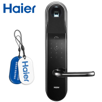 Haier 海尔物联指纹密码锁 家用防盗门锁 密码锁 智能锁 电子锁无线开锁 APP 锌合金 带天地钩u3-u石墨黑