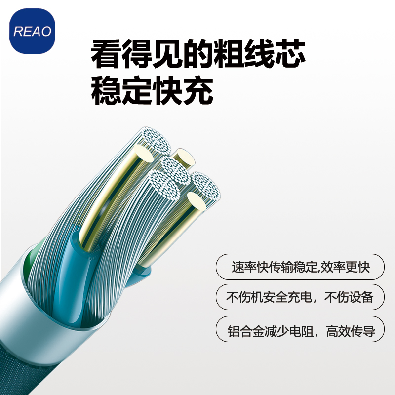 泺澳 三合一快充充电数据线(1.2M)X19高清大图