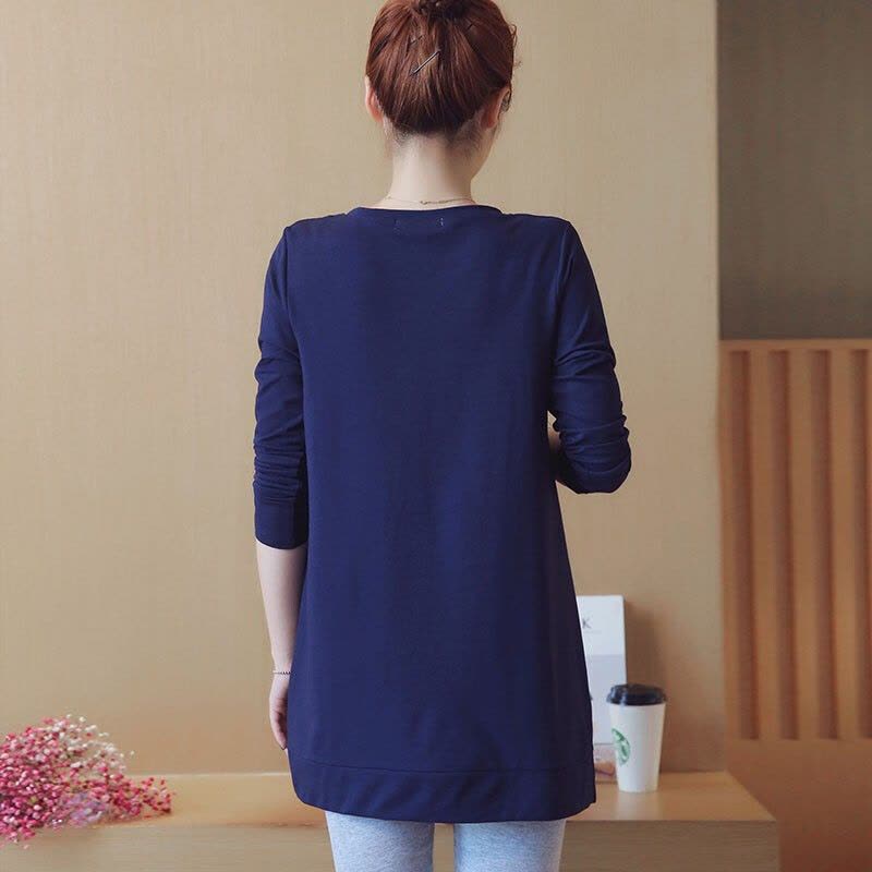 迪鲁奥（DILUAO)孕妇装2021秋冬新款纯棉孕妇时尚印花上衣孕妇托腹长裤孕妈装套装图片