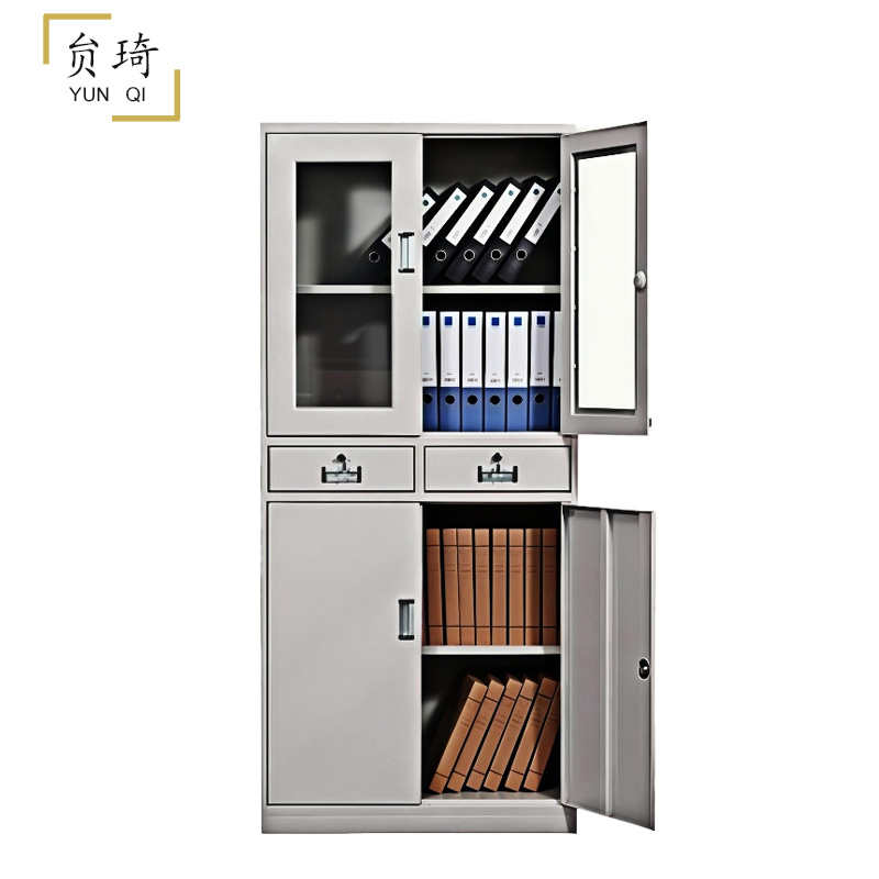 贠琦文件柜1800x390x850mm三层带锁玻璃材质简约实用25千克安全存储高清大图