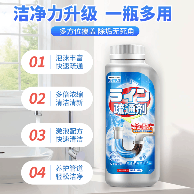 管道疏通剂强力疏通厨房油污下水道厕所马桶疏通神器堵塞除臭溶解图片