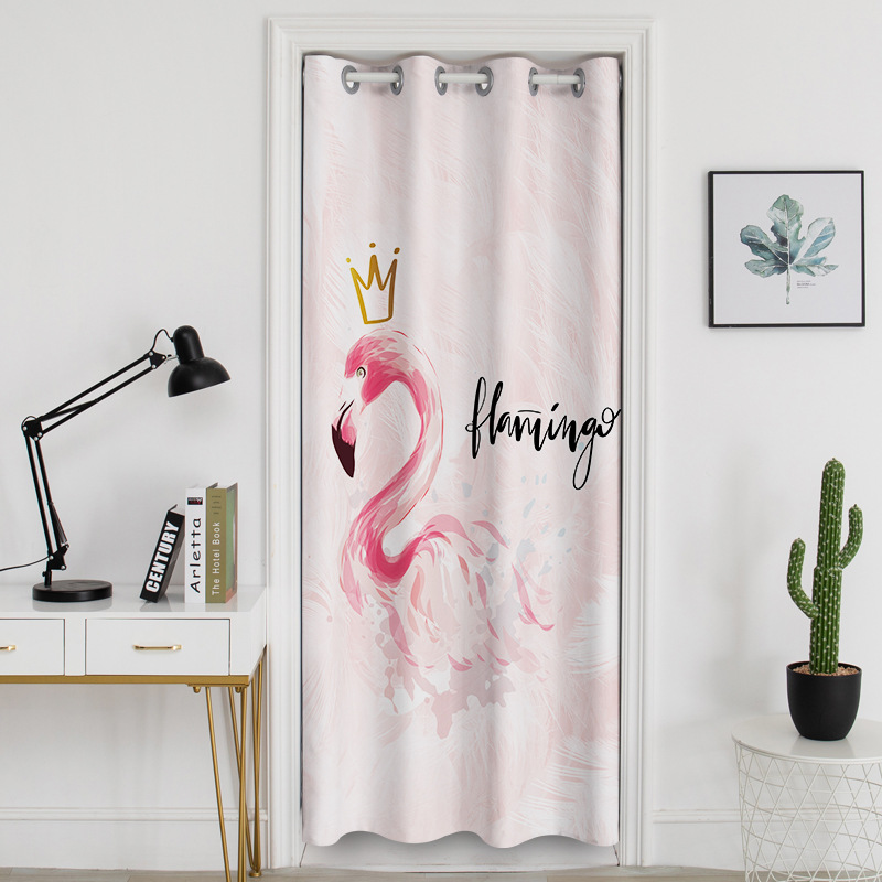 添福运 门帘隔断帘免打孔家用卧室卫生间厨房柜子遮挡布帘子北欧风门帘布艺遮挡窗帘隔断帘帘子家用卧室厨房卫生间夏季防蚊门帘高清大图