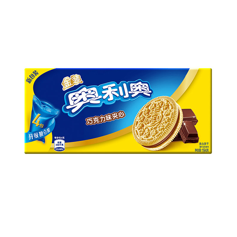 奥利奥(OREO) 夹心饼干 零食 金装巧克力味194g
