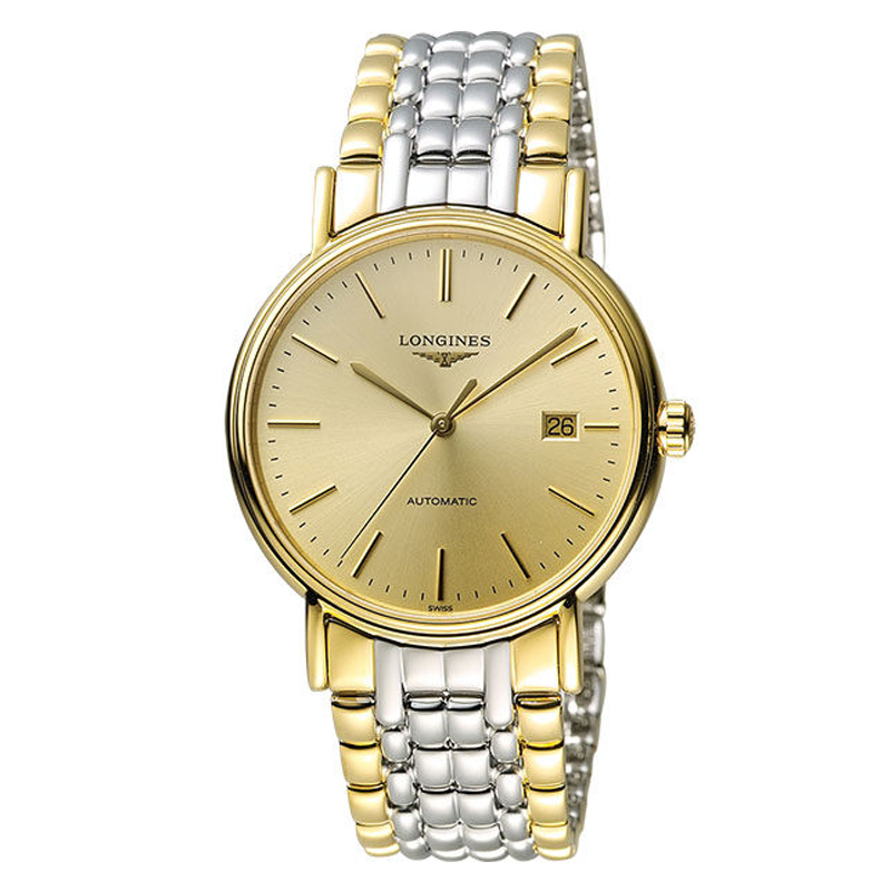 浪琴longines瑰丽系列自动机械男士间金金属钢带手表l49212327机械表