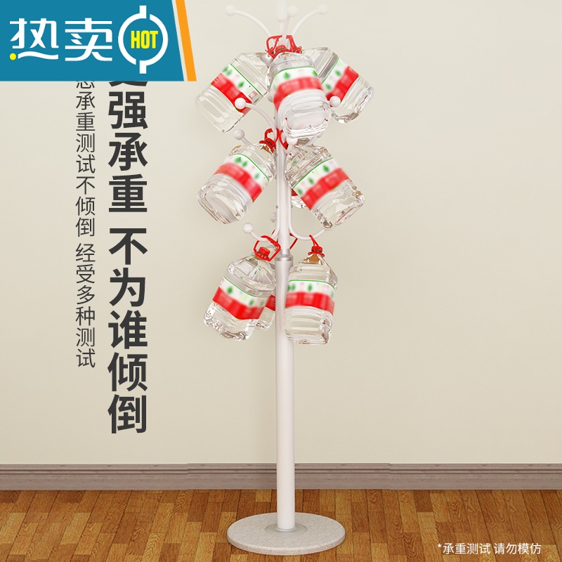 敬平简易大理石衣帽架落地家用卧室挂衣架立式客厅现代简约晾衣服架子 亮光白[加厚30cm大理石底盘+12钩款]-承重晾晒架高清大图