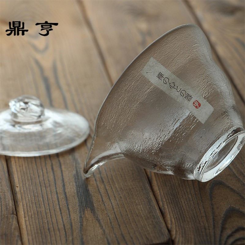 鼎亨 日式手工玻璃三才盖碗茶杯日式手抓泡茶器功夫茶具壶大号