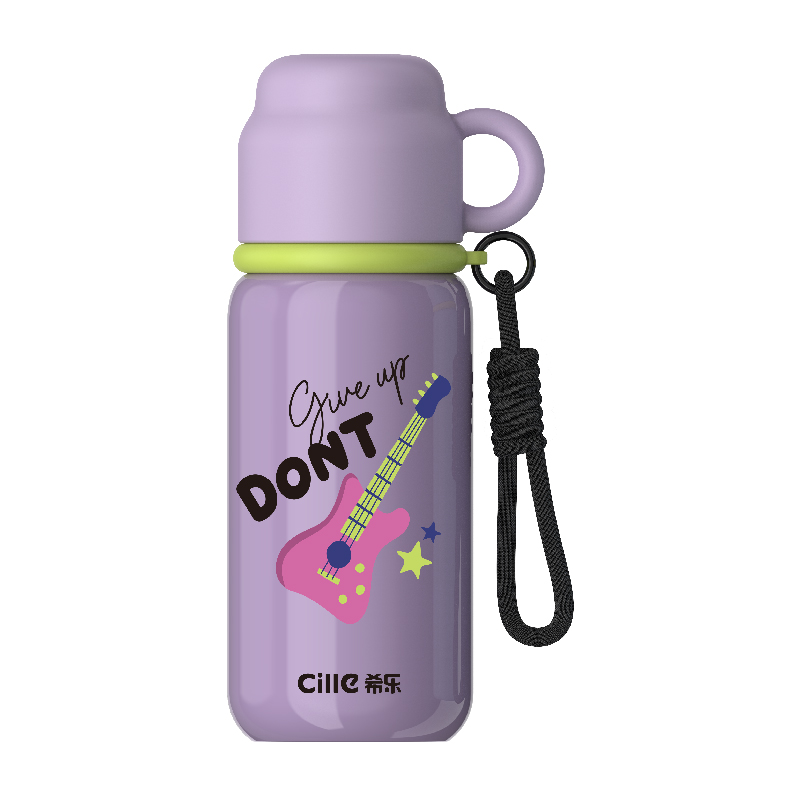 希乐(cille)保温杯316不锈钢学生大容量水壶男女生水杯茶水分离茶杯儿童礼物 紫色