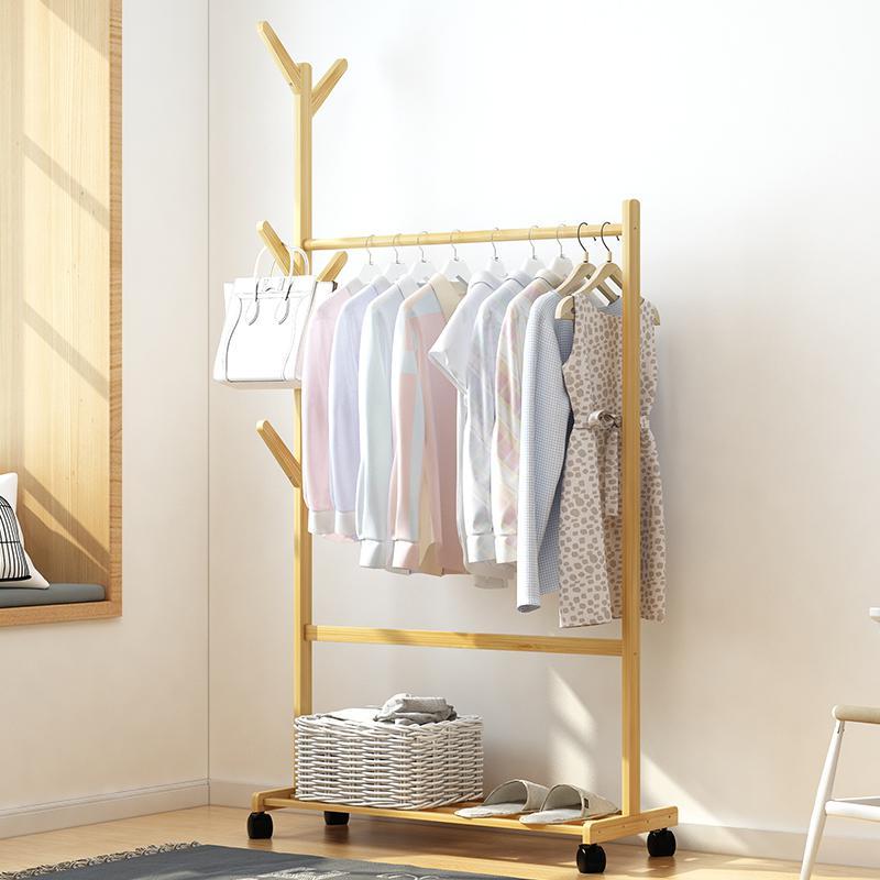 戴劲 简易衣架落地衣帽架卧室置物架挂衣架衣服的架子家用落地式 60款高清大图