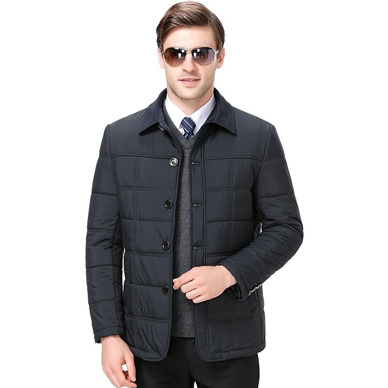 免费试穿 送运费险大牌正品棉衣男2024新款中老年商务休闲翻领外套爸爸冬季轻薄棉袄高端外套正品官方旗舰店高清大图